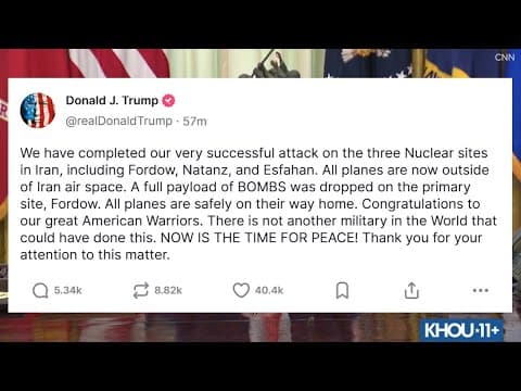 US attacked three nuclear sites in Iran, Trump says | Tehran promises to retaliate