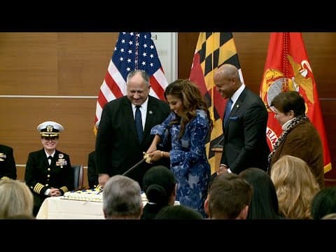 Maryland First Lady Dawn Moore sponsors medical navy ship