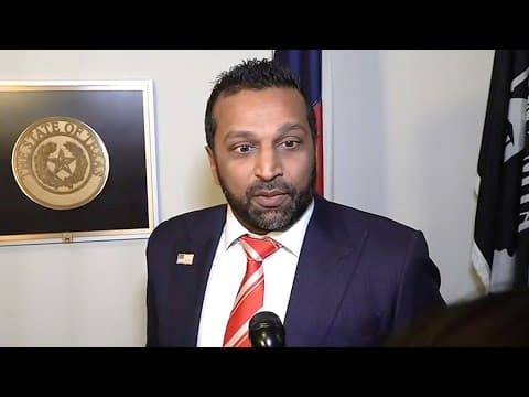 Kash Patel speaks to media before meeting with Ted Cruz