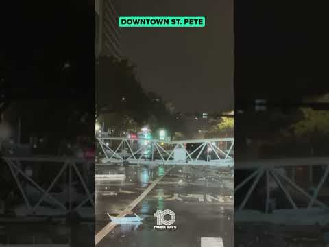 Crane collapses in Downtown St. Pete during Hurricane #Milton #10tampabay #tampabay