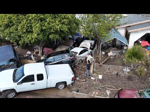 San Diego Storm | Drone video shows damage above homes