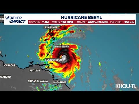 Tropical update: Beryl strengthens back to Cat 4 storm in Atlantic