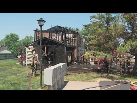 Man taken to hospital after apartment building near Hilliard caught fire