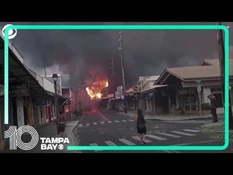 Wildfires destroy buildings in historic Lahaina, Hawaii