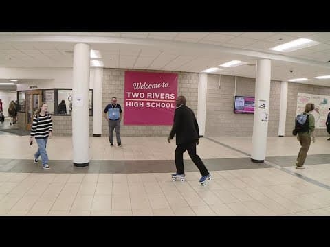 Principal skates to connect with students