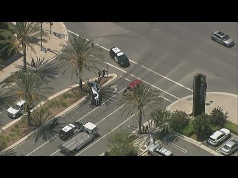 Overturned car in Otay Mesa flipped back onto its wheels