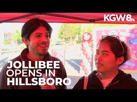 Pair sleeps on sidewalk overnight as crowd lines up for grand opening of Jollibee in Hillsboro