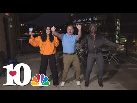 'Blue Shirt Guy' who went viral at Tennessee game dances with Raya and Tevian
