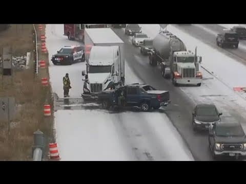 MnDOT warns about slippery roads as snow falls Tuesday