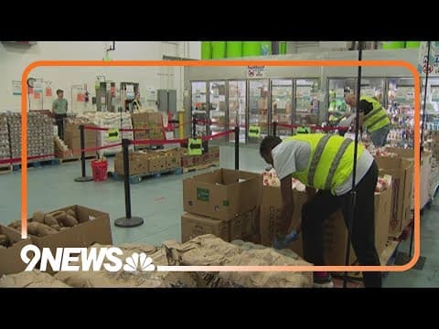 Boulder Olympian volunteers during 9Cares Colorado Shares food drive