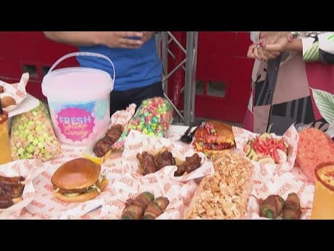 Kimberly Davis gives Victor Jacobo a tour of the great eats and drinks at the Houston Livestock Show