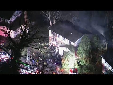 Prince George's County Fire Department works to put out house fire