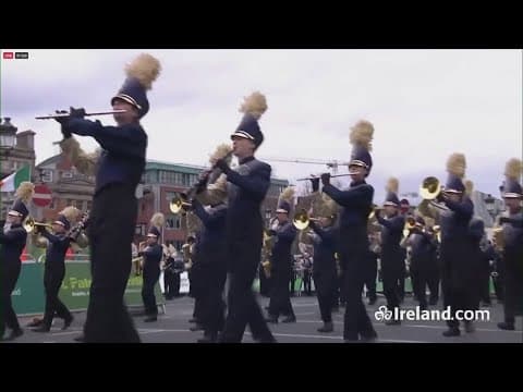 Grapevine High School marching band performs in St. Patrick's Day Parade in Dublin, Ireland