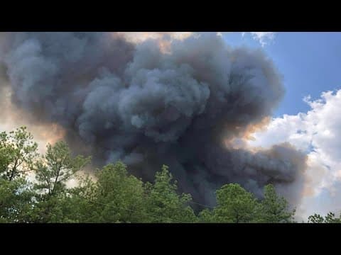 Air 11 video of large fire burning in Walker County; evacuations recommended