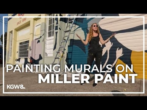 New mural on Miller Paint's flagship store in Southeast Portland