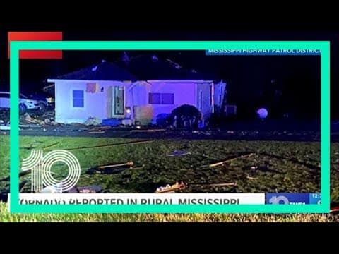 Widespread damage as tornado moves through Mississippi