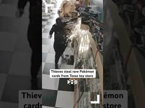 Surveillance footage capture thieves stealing rare Pokémon cards from Texas toy store