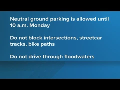 City allows neutral ground parking ahead of expected rain on Christmas Eve