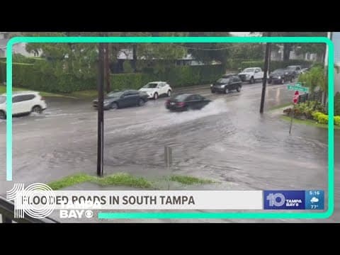 Heavy rain causes street flooding in Tampa