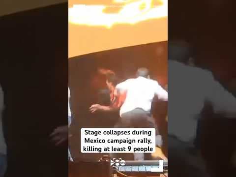 Strong winds cause stage to collapse during Mexico campaign rally