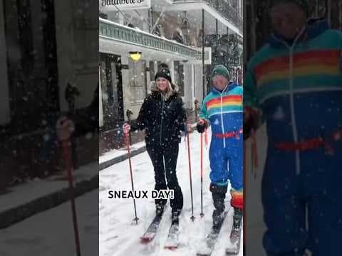 Louisiana enjoys rare winter storm #snowstorm #snow