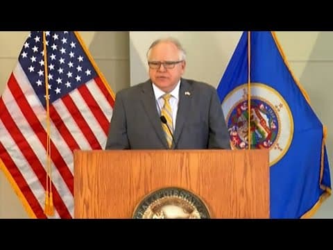 Governor Tim Walz speaks after George Floyd protests begin in Minneapolis