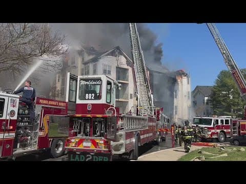 WATCH: Condo building burns up in fire in Bowie