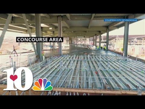 Work continues on downtown Knoxville stadium, all steel framing in place