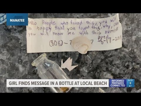 From Hawaii to Florida: Message in a bottle discovered by 5th grader on Anna Maria Island