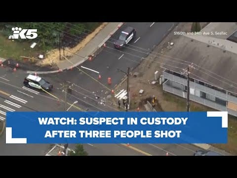 WATCH: Suspect in custody after two people shot in Renton, one in SeaTac