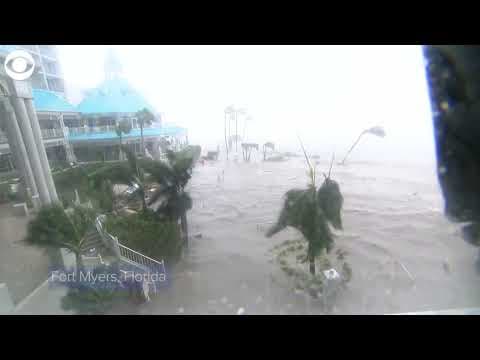 Severe flooding in Fort Myers, Florida from Hurricane Ian