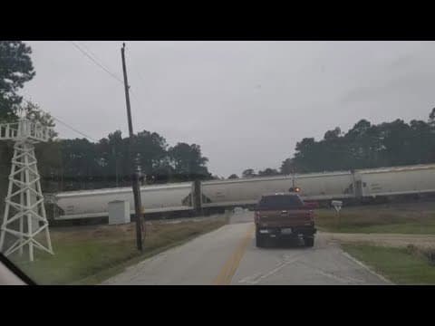 Crosby residents say stationary trains are trapping them in their neighborhood