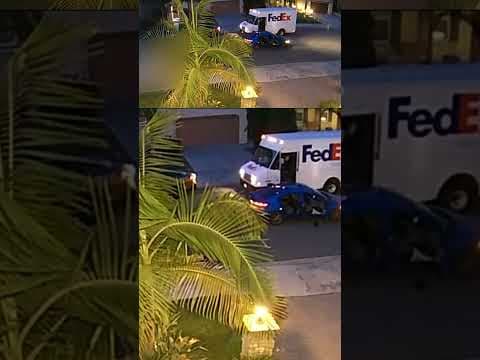 FedEx truck robbery caught on camera #christmas #packages #robbery #news  #california