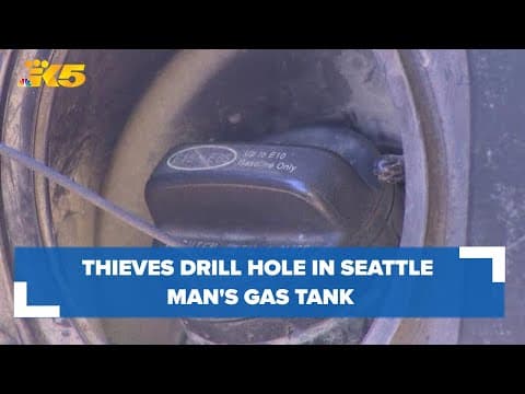 Seattle man warns drivers after thieves drill hole into his gas tank