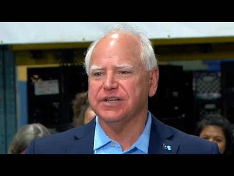 Gov. Tim Walz speaks about President Joe Biden dropping out, DNC rules for picking a nominee