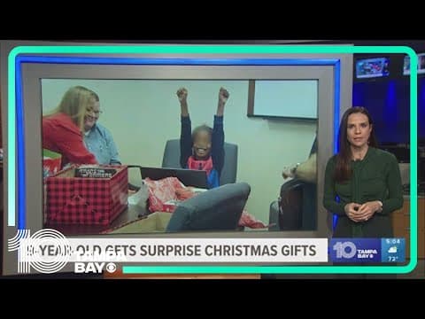 Boy whose belongings were destroyed while man tried to burn him in fire receives Christmas surprise