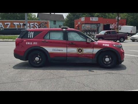 EMS worker hospitalized after crash involving Columbus fire vehicle in Franklin Township