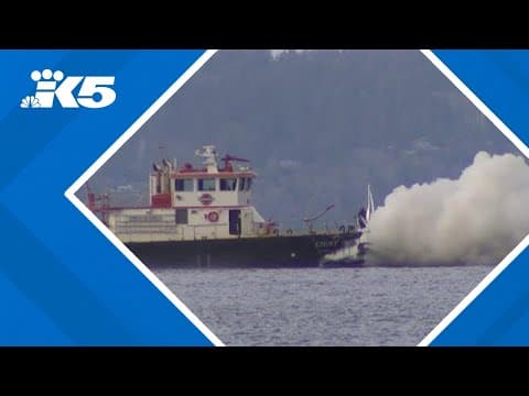 Fire crews extinguish boat fire in Elliott Bay