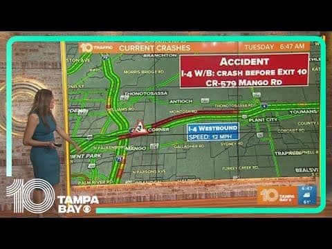 Crash along westbound I-4 in Hillsborough County causing delays