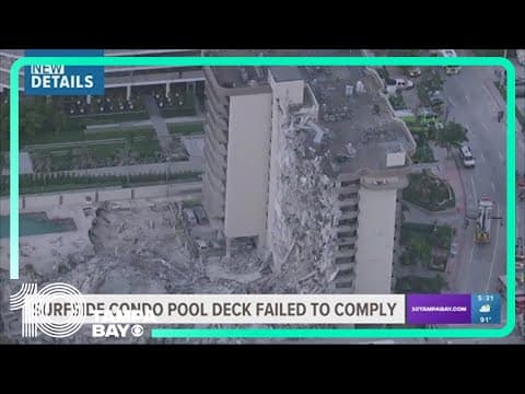 Investigators believe pool deck not up to code links to Surfside condo complex
