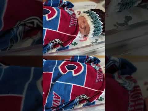 Newborn babies supporting Colorado Avalanche in NHL playoffs