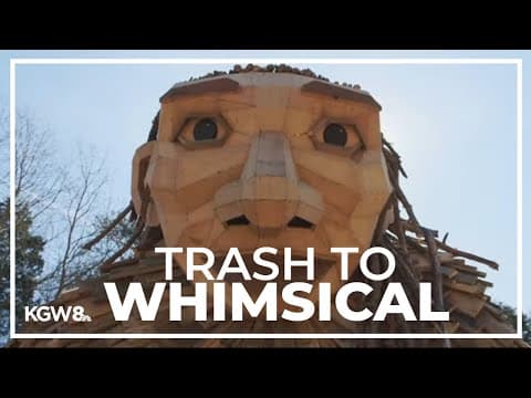 Giant troll sculpture comes together in Portland