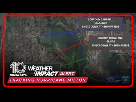High winds from Milton could cause some Tampa bridges to shut down