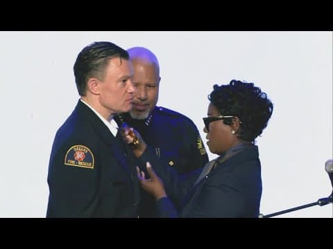 Joint swearing-in ceremony for the new Dallas police and fire chief