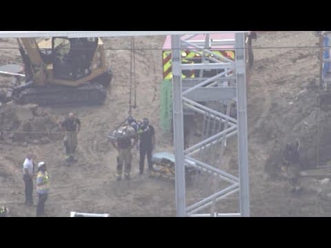 Injured worker lowered to ground at northeast Houston construction site