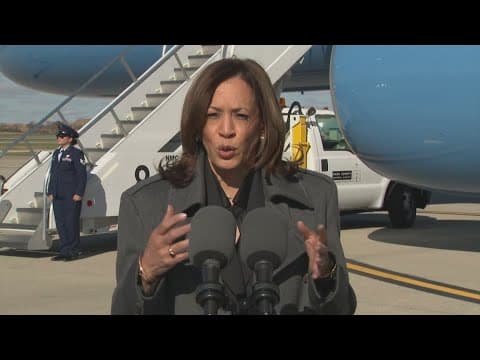 Kamala Harris calls Donald Trump's comment about Liz Cheney 'disqualifying'