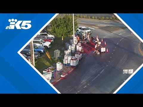 Tens of thousands of dollars worth of raspberries spill onto roadway in Lynden