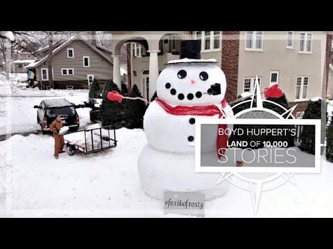 Each year, Minnesotan gifts 20-foot tall snowman to his community; fun ensues
