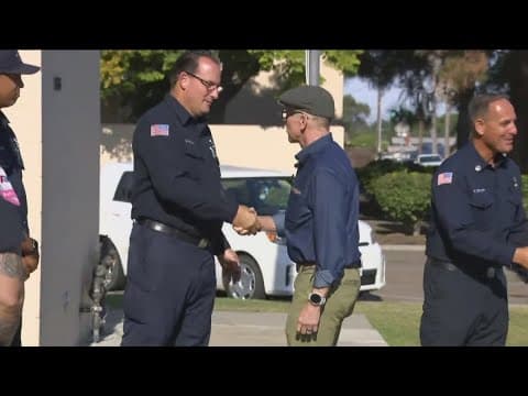 A touching reunion between a cyclist and the first responders who helped save his life