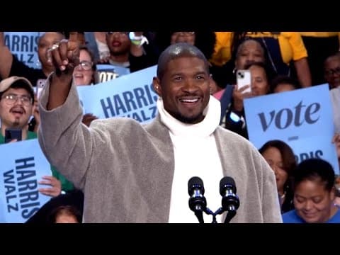 Usher speaks at Kamala Harris campaign rally in Atlanta, GA (Oct. 19, 2024)